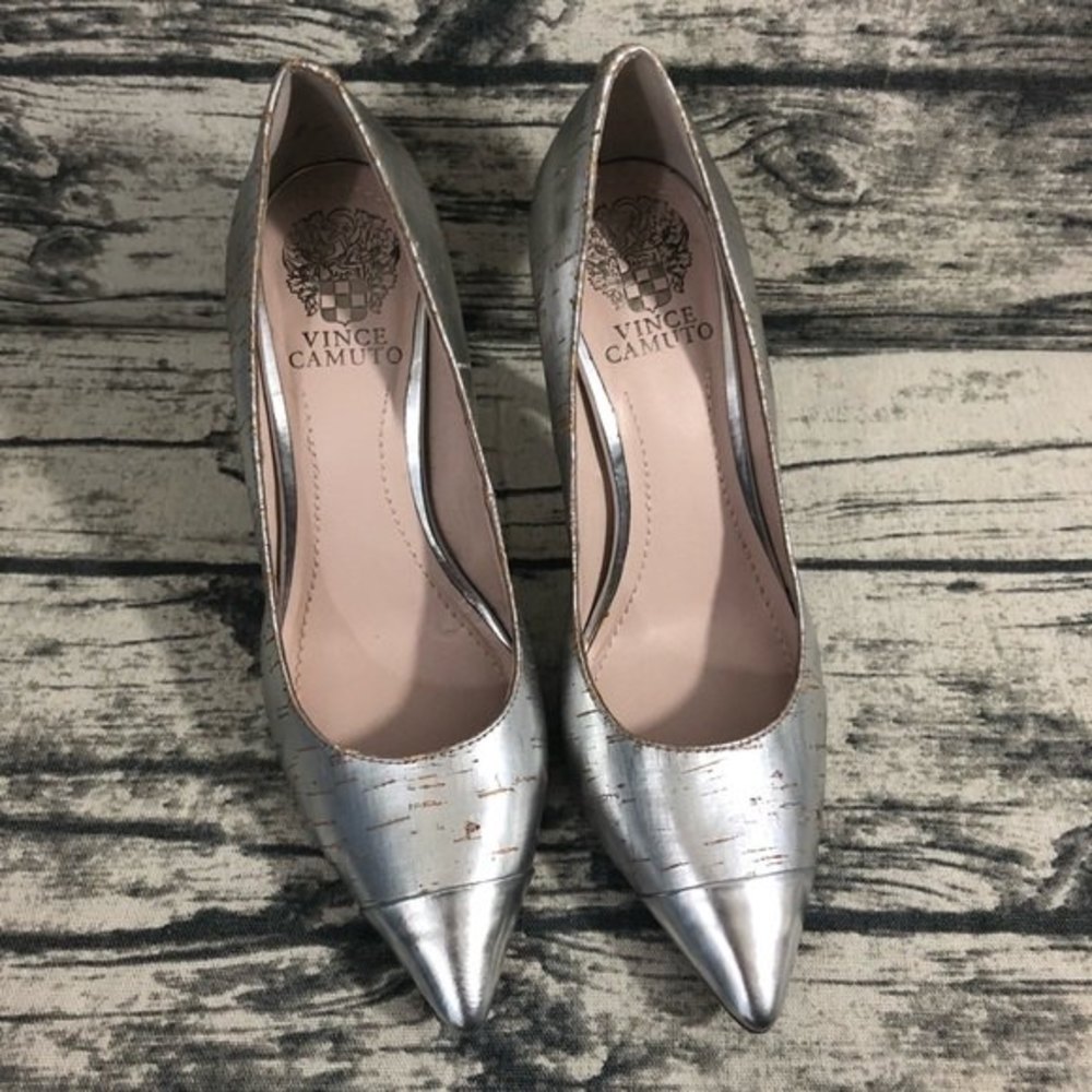 vince camuto silver heels